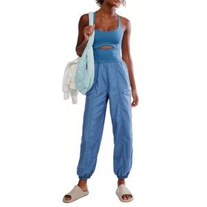 NWOT FREE PEOPLE FP MOVEMENT Blue Track Pants & Joggers Onesie